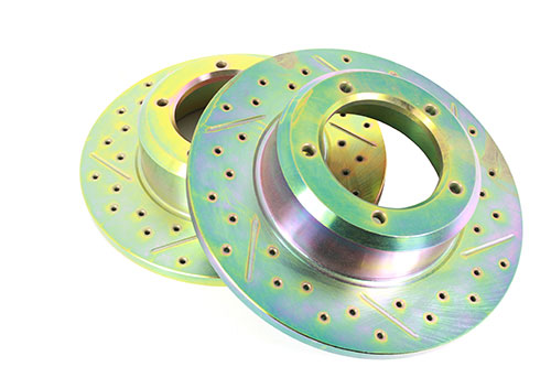 BRAKE DISC - FRONT - CROSS DRILL/GROOVED - D1/DEF ALL/RRC - LR017951CDG