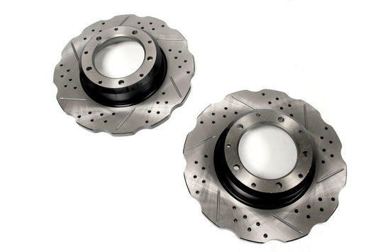 BRAKE DISC - CROSS DRILLED AND GROOVED - REAR - 110 83-06/110 07>/130 83-06/130 07> LR018026WCDG